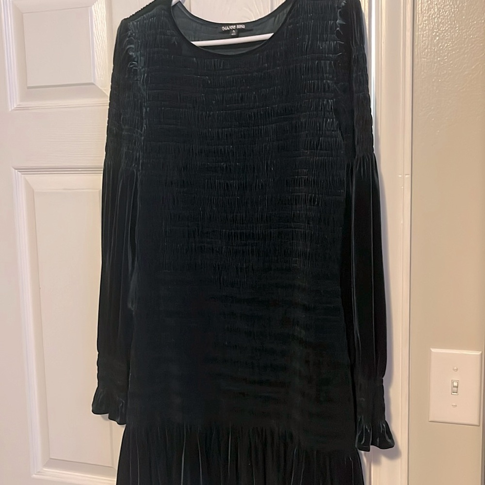 COPY - Gianni bini dark green velvet midi dress